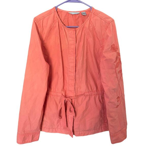 Liz Claiborne Womens Salmon Pink Jacket Large with Pockets - Picture 1 of 11